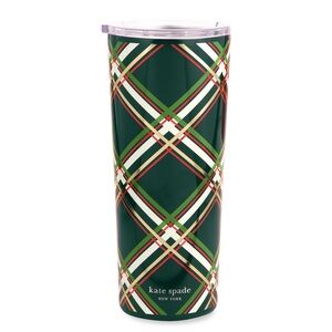 NWT! kate spade 24oz stainless steel tumbler in holiday print